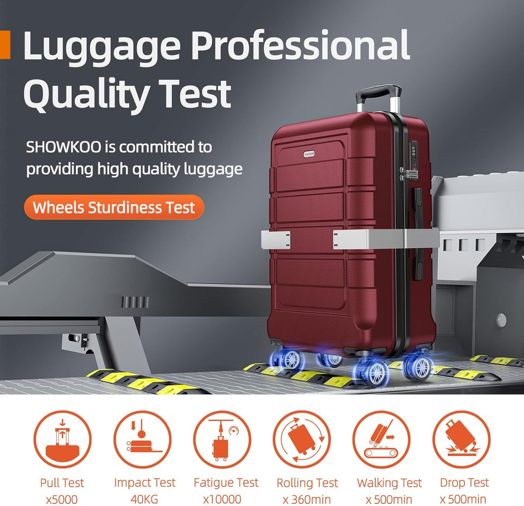 SHOWKOO Koffer Klein Hartschale Leicht ABS+PC Reisekoffer Kabinen Haltbar Handgepäck Sets 4 Rollen T