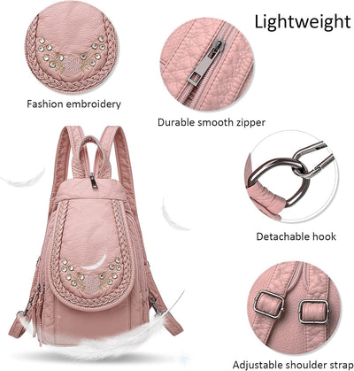 DIRRONA Rucksack Damen Beiläufig Kleine Brusttasche für Damen Multifunktionale Reise Wasserdicht Sch