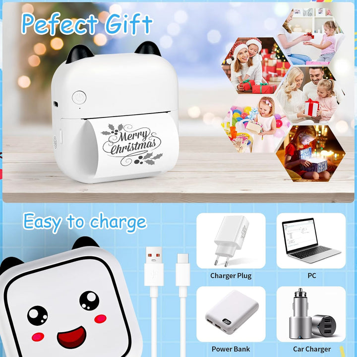 Ambesty Mini Drucker, Mobiler Fotodrucker, Tragbarer Mini Fotodrucker, Wireless Fotodrucker Thermodr