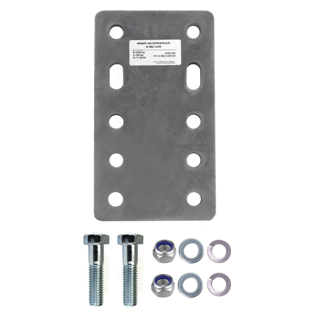 XIMPLIO Universelle Adapterplatte zur Höhenverstellung 5x90+2xM16 der Anhängerkupplung für 2-Loch 90