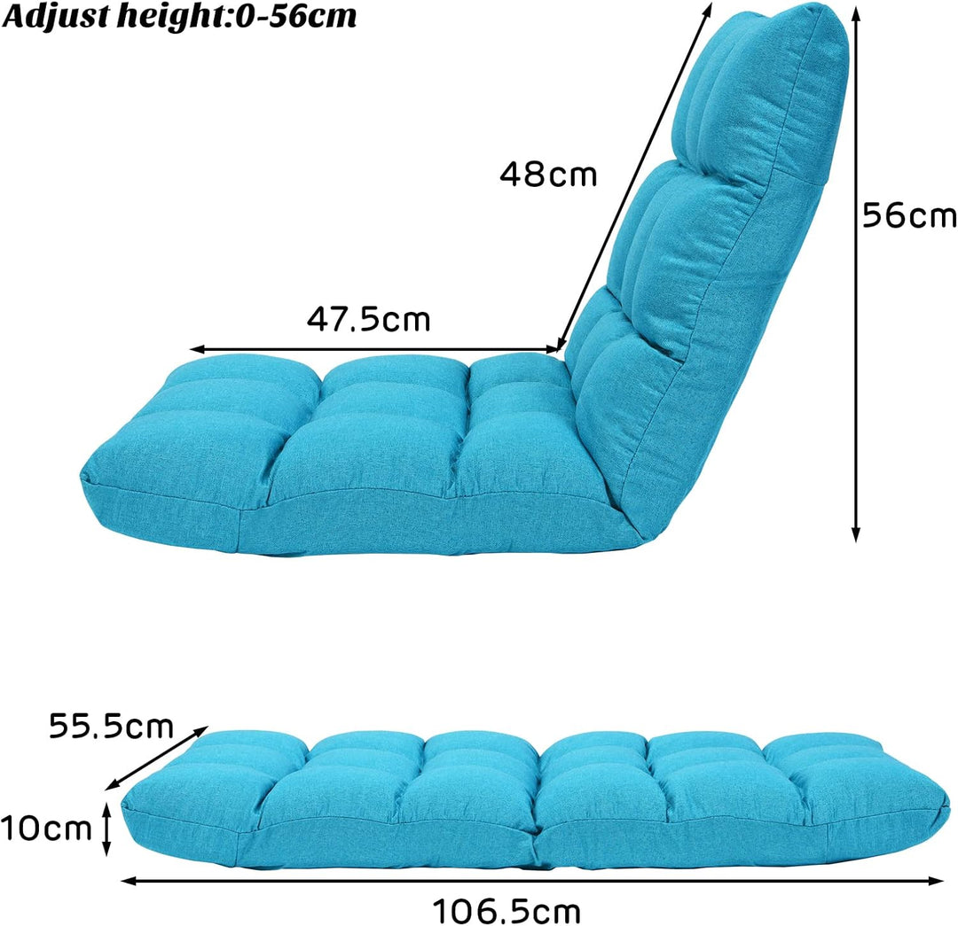 RELAX4LIFE Bodenstuhl Faltbar, Lazy Sofa, Meditationsstuhl, Bodensessel mit Verstellbarer Lehne, für