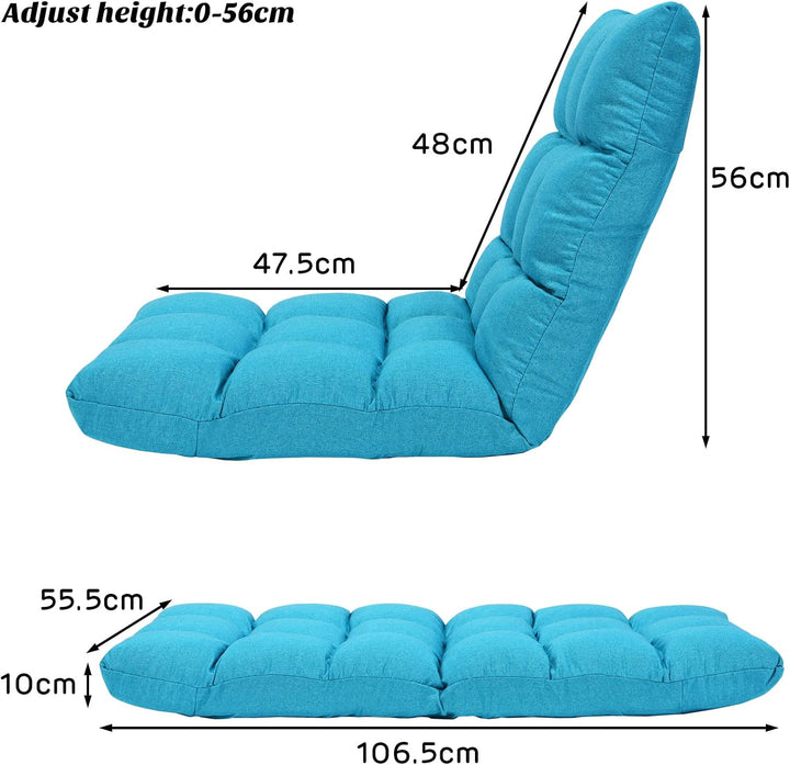 RELAX4LIFE Bodenstuhl Faltbar, Lazy Sofa, Meditationsstuhl, Bodensessel mit Verstellbarer Lehne, für