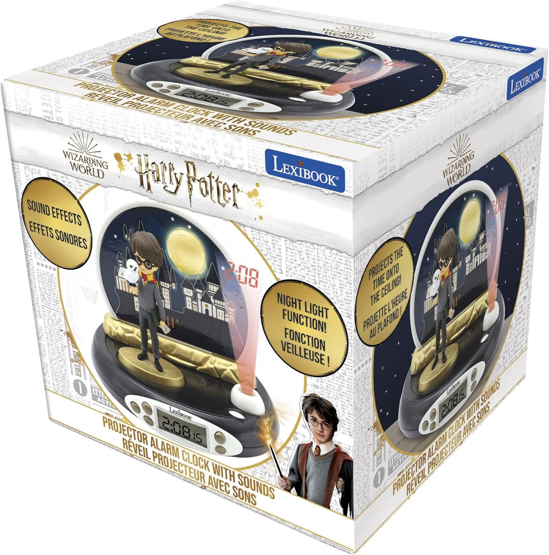 Lexibook, Harry Potter, Projektorwecker für Kinder, Nachtlicht und Zeitprojektion an die Decke, Soun