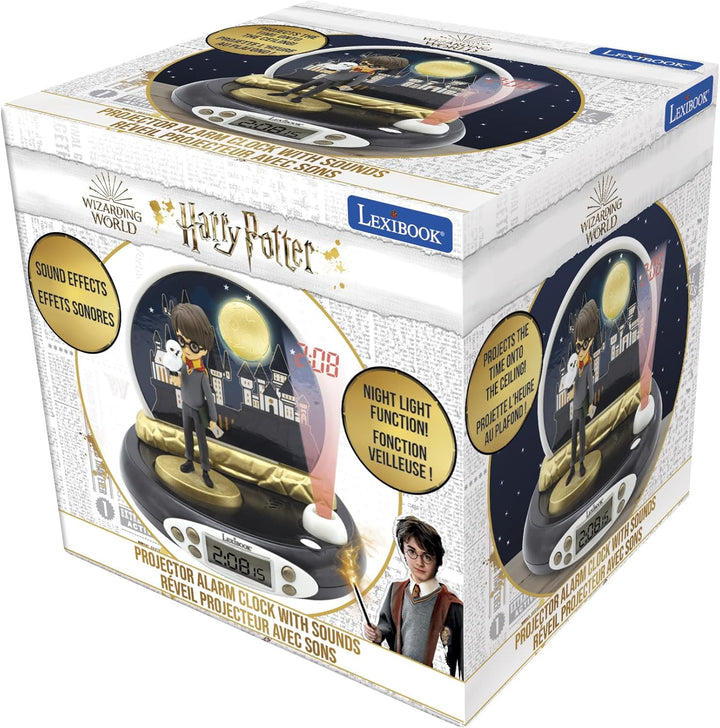 Lexibook, Harry Potter, Projektorwecker für Kinder, Nachtlicht und Zeitprojektion an die Decke, Soun