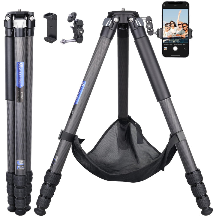 Kompaktes Kohlefaser-Stativ mit Steintasche ARTCISE CT80C Hochleistungs-Reisekameraständer für Canon