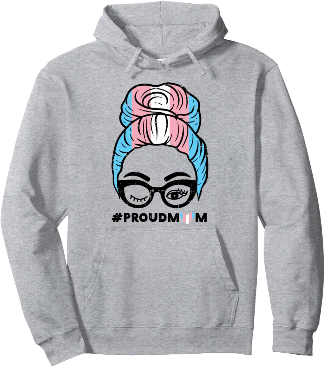 Proud Transgender Mom Transsexual Trans Pride Flag Pullover Hoodie