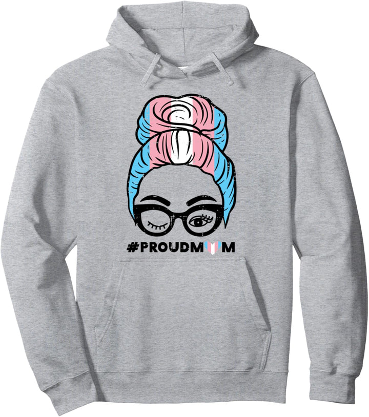 Proud Transgender Mom Transsexual Trans Pride Flag Pullover Hoodie