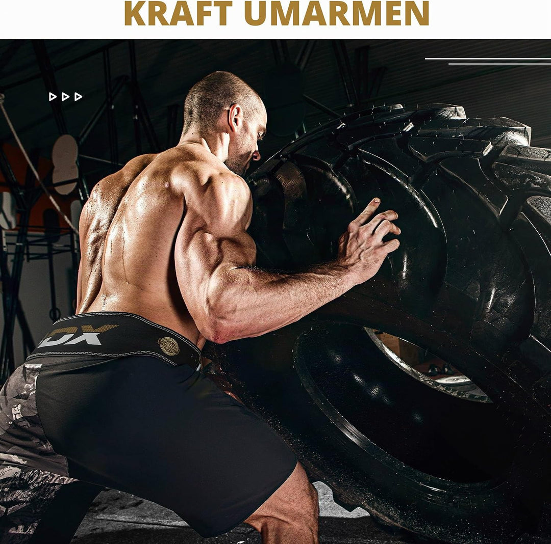 RDX 4” Gewichthebergürtel Leder, 10 Verstellbar Löcher Trainingsgürtel Schnalle, Powerlifiting Fitne