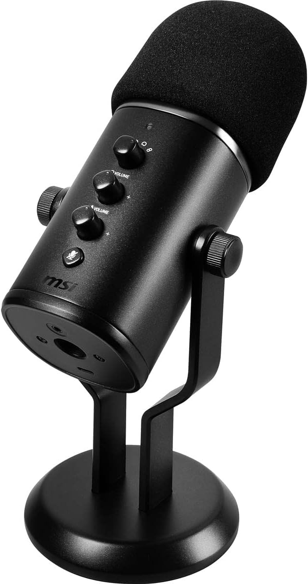 MSI Immerse GV60 Streaming Mikrofon (96 kHz Sample Rate, 24-bit Bit Rate, 20-20.000 Hz, USB-C zu USB