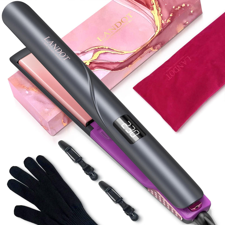 LANDOT Glätteisen &amp; Styler für Glattes, Geschmeidiges &amp; Weiches Haar mit Verbesserter Glanz - Haargl