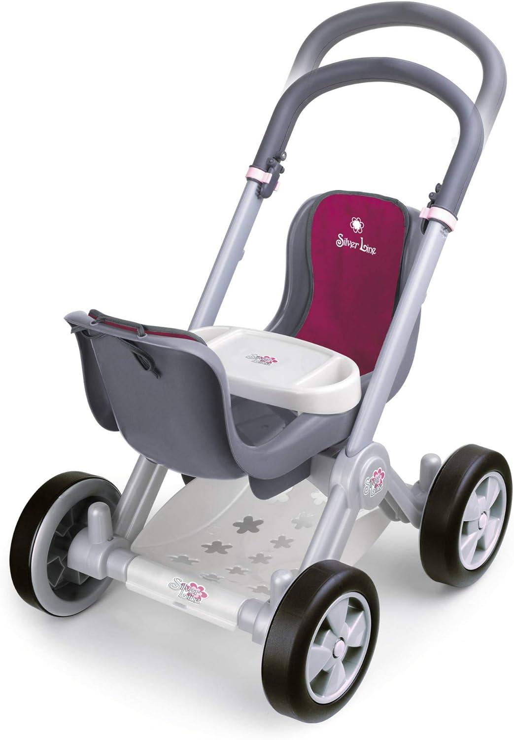 Silver Line- Kinderwagen für Zwillinge Puppen, Rot farbe (Famosa 800008883)