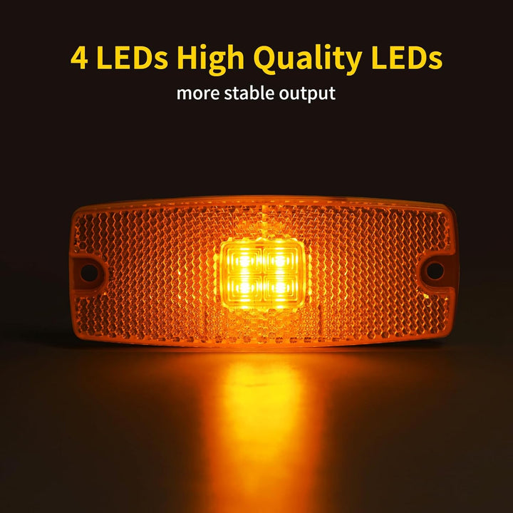 Qiping 2 Pack Begrenzungsleuchte Orange 12V 24V LED Umrissleuchte Gelb Bernstein Positionsleuchte mi