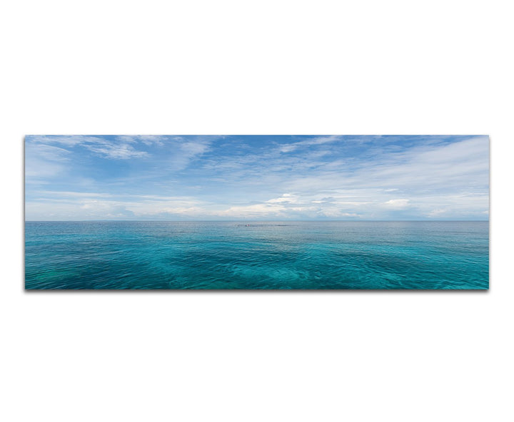 Paul Sinus Art Panoramabild auf Leinwand und Keilrahmen 120x40cm Meer Ozean Wolken Himmel