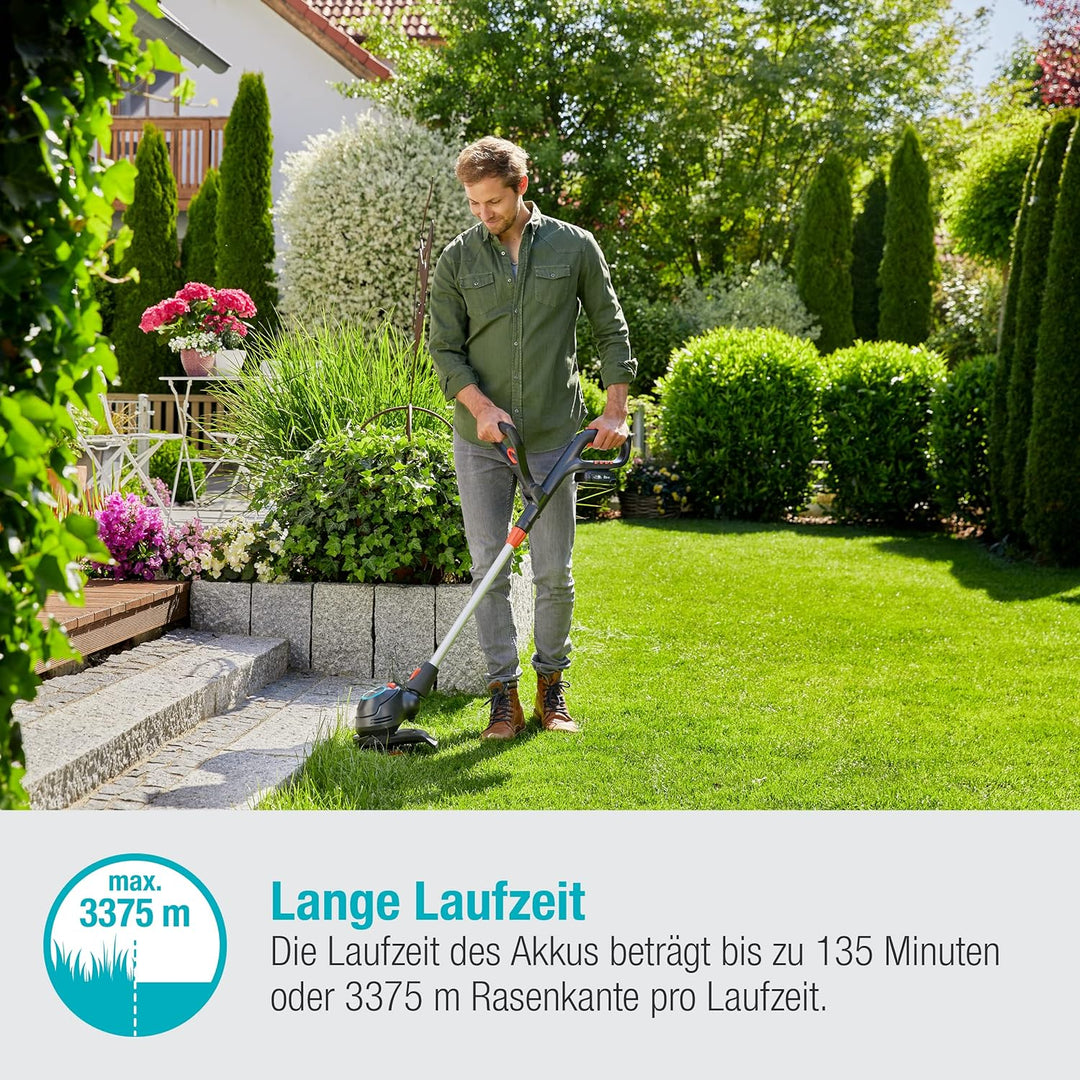 Gardena Akku-Trimmer ComfortCut 23/18V P4A ohne Akku: Rasentrimmer mit 230 mm Schnittkreis, Teleskop