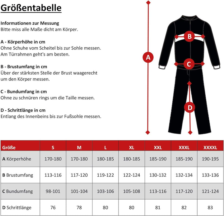 Foxxeo Premium 80er Jahre Kostüm für Herren Damen Trainingsanzug Assianzug Assi Gr. S – XXXXL S Schw