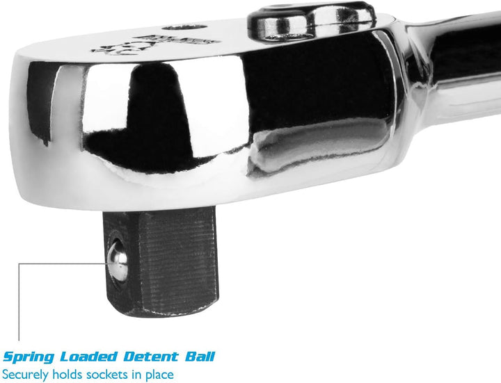 Capri Tools Knarre mit 1/2-Zoll-Antrieb, 72 Zähne, 5-Grad-Schwingbogen 1/2" Drive, 1/2" Drive