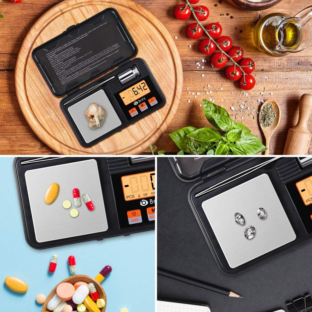 Brifit Feinwaage 0.01g, 200g /0,01g Digitalwaage, Taschenwaage, Goldwaage, Präzisionswaagen mit Tara
