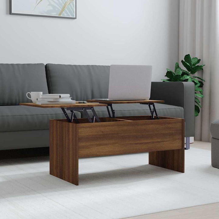 vidaXL Couchtisch Höhenverstellbar Kaffeetisch Wohnzimmertisch Beistelltisch Sofatisch mit Stauraum