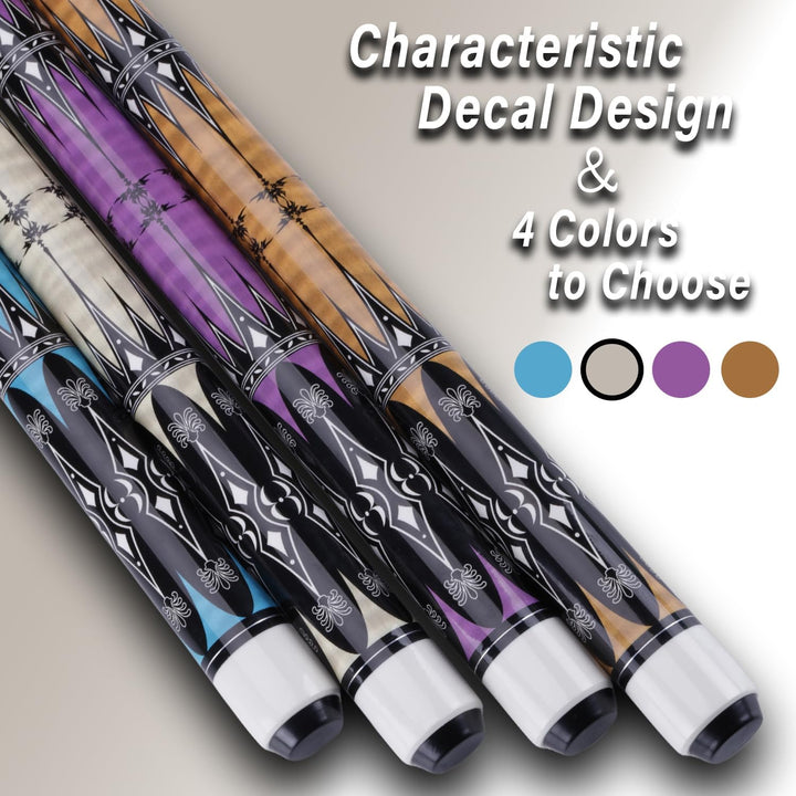 58" Pool Billard Queue with 13mm Tip,19 20 oz Billiard Cue,Schwarz oder Weiss，1/2 Maple Queue Sticks