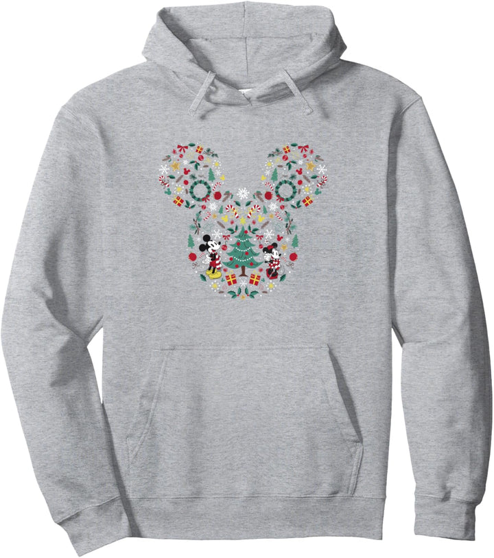 Disney Mickey & Minnie Weihnachten Collage Art Fill Pullover Hoodie