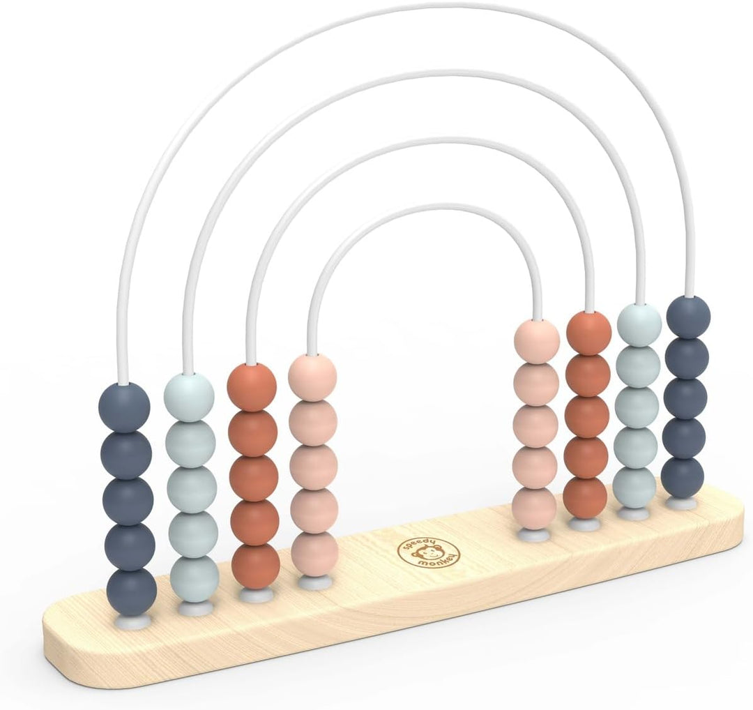 Speedy Monkey Regenbogen-Abakus 31,8x6,9x24,6cm bunt, Holz Spielzeug für Kinder, Liebevolle Details-