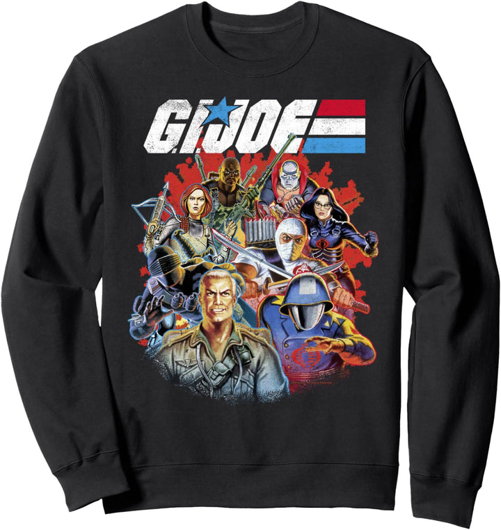 G.I. Joe Retro Group Shot American Hero Fade Logo Sweatshirt