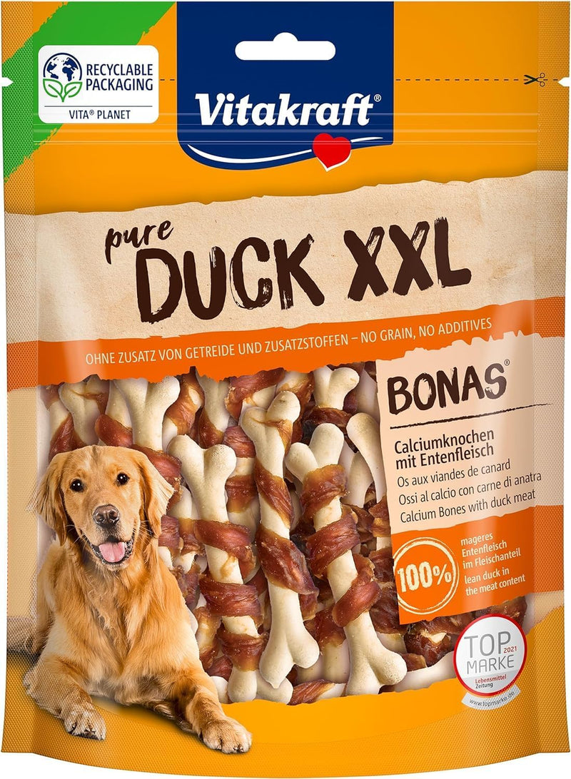 Vitakraft Entenfleischstreifen XXL, Hundesnack mit magerem Entenfleisch, im wiederverschliessbaren X