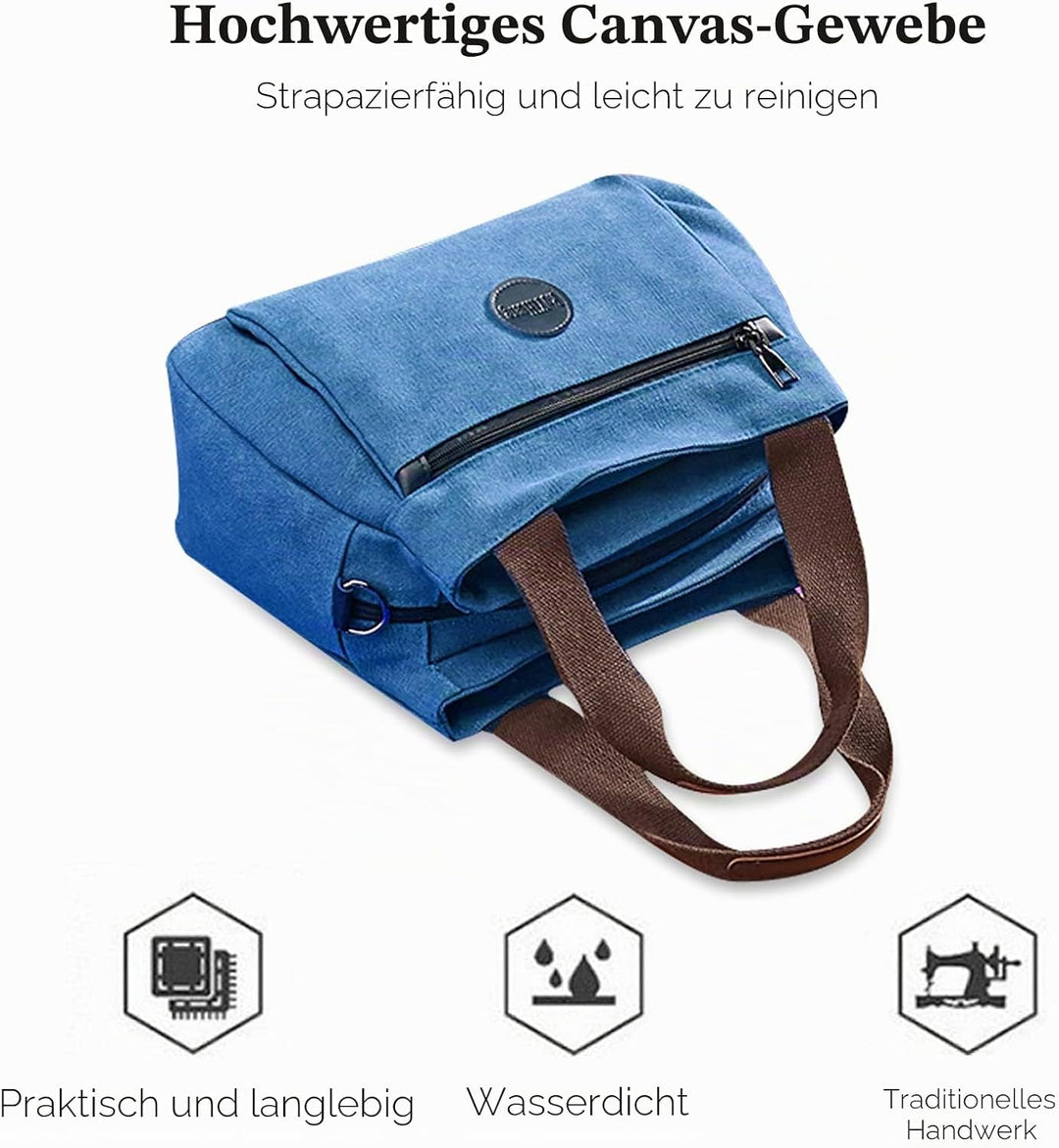 FANDARE Retro Handtaschen Leinwand Schultertasche Damen Umhängetasche Frauen Crossbody Messenger Bag