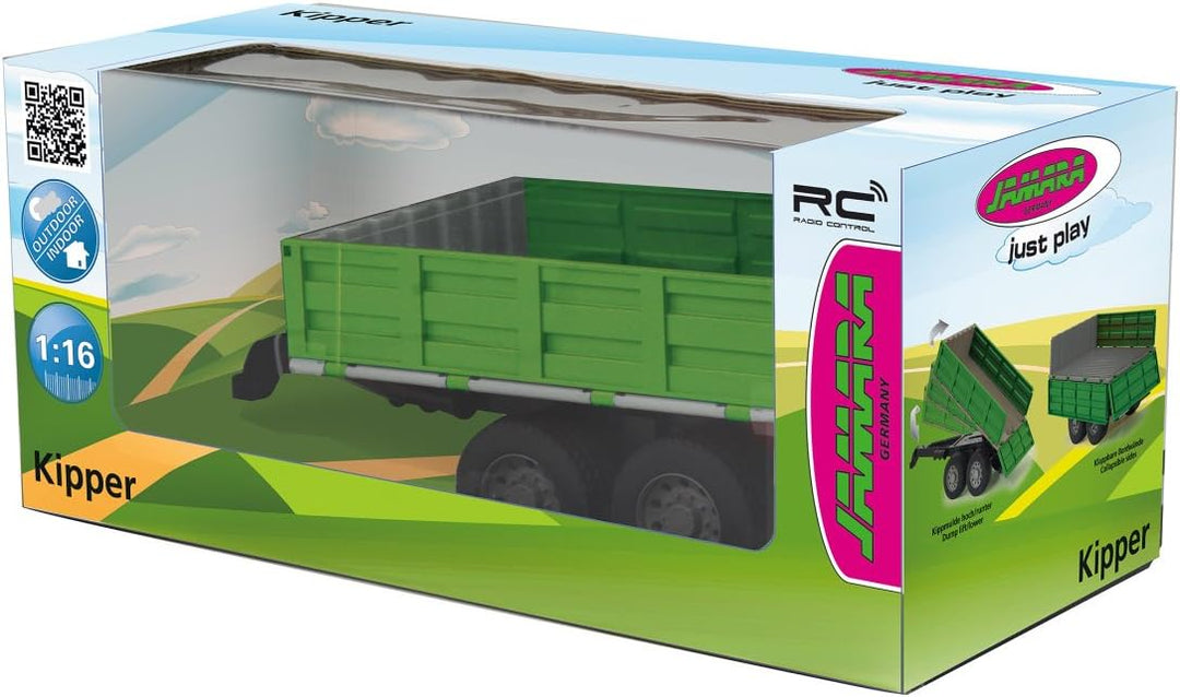 JAMARA 412412 - Kipper für Fendt 1050 - Ferngesteuerte Kippmulde hoch/Runter, Anhängerkupplung vorne