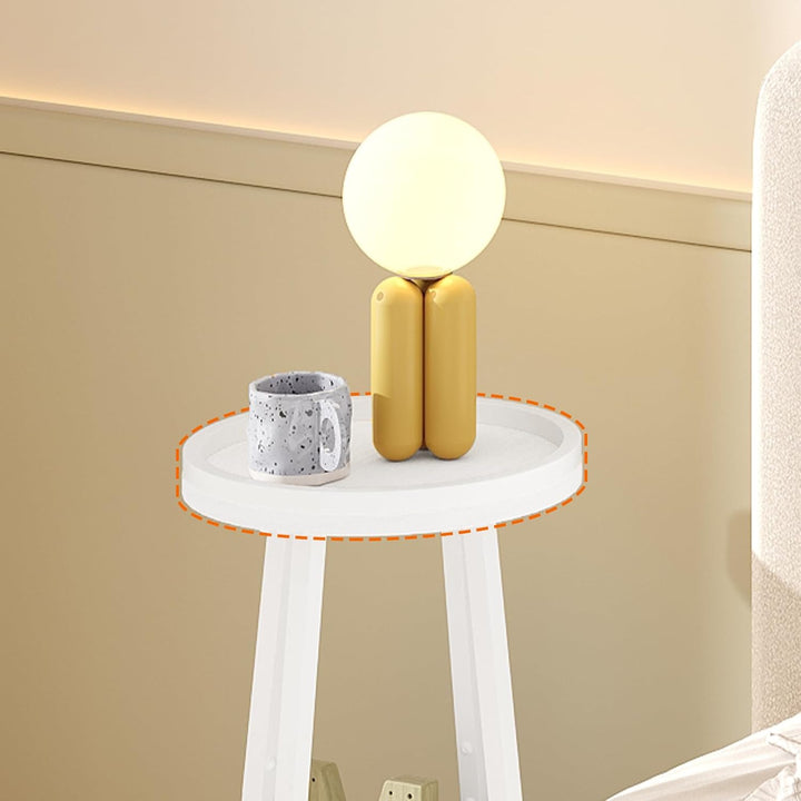 HOOBRO Beistelltisch rund, Kleiner Nachttisch, Sofatisch modern, Couchtisch mit erhöhtem Rand und be