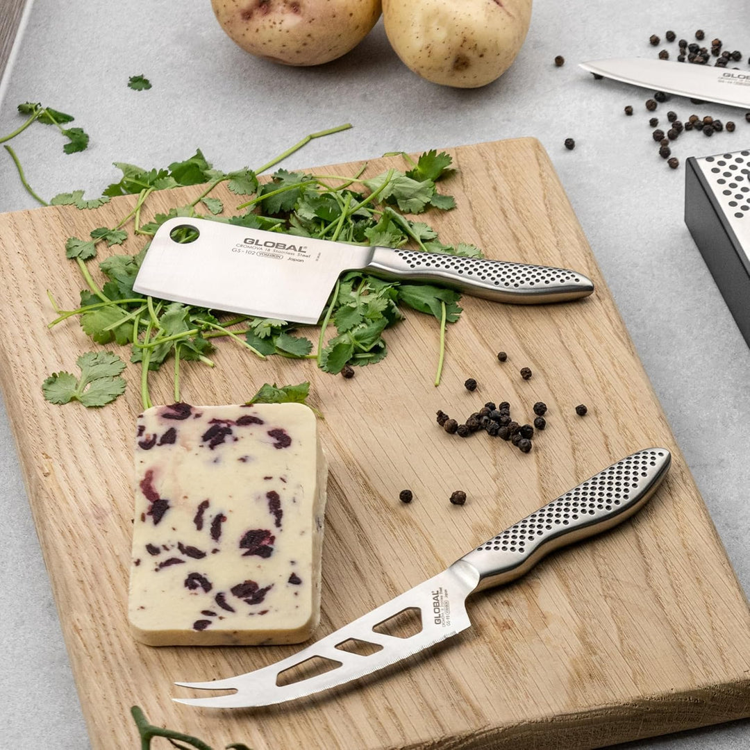 Global Knives GS-95 Käsemesser, gewellt, mit 10,5 cm Klinge, Cromova 18 Edelstahl