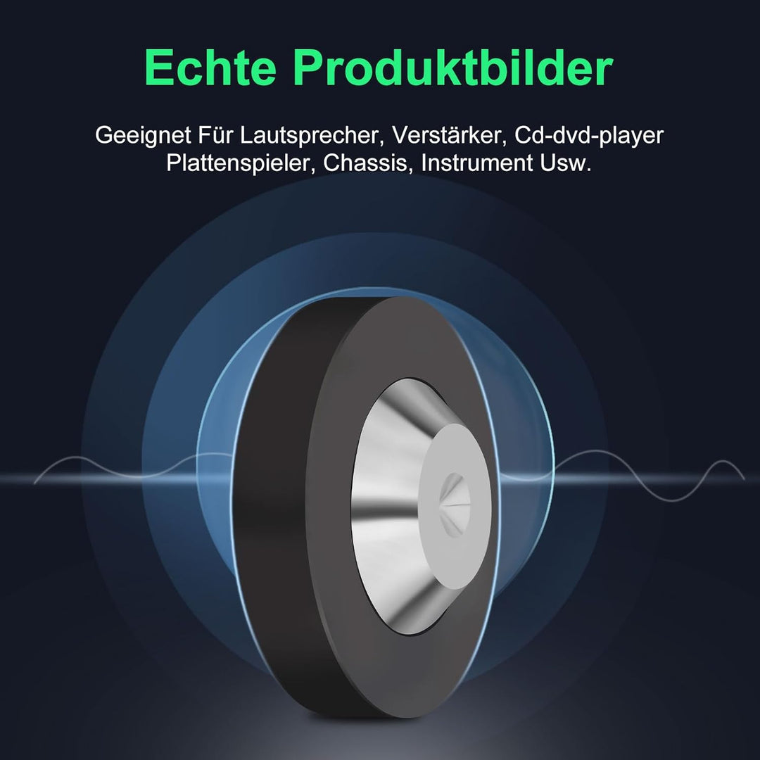 Lautsprecherfüsse 4 Pcs 39mm×13mm mit POM Edelstahl-Lautsprecherpads HiFi Geräte Füsse für HiFi-Laut
