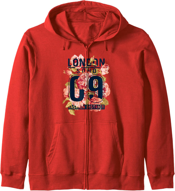 Cool Floral London Soho Graphic Tee Shirts, I Love London Kapuzenjacke