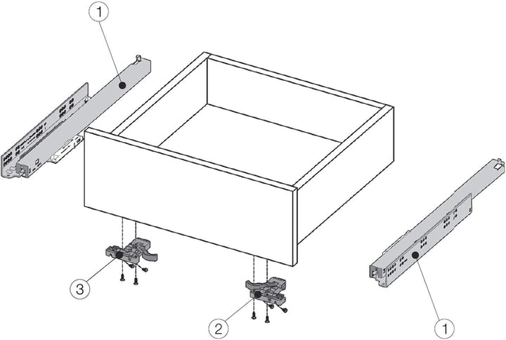 SOTECH 1 Paar Smart Slide Vollauszüge UV4-40-K2D-L400-PS für Holzschublade 400 mm Unterflurführung m