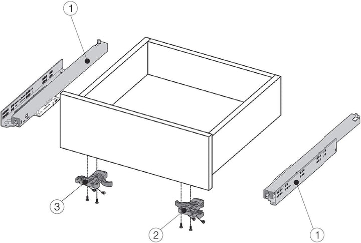 SOTECH 1 Paar Smart Slide Vollauszüge UV4-40-K2D-L350-PS für Holzschublade 350 mm Unterflurführung m