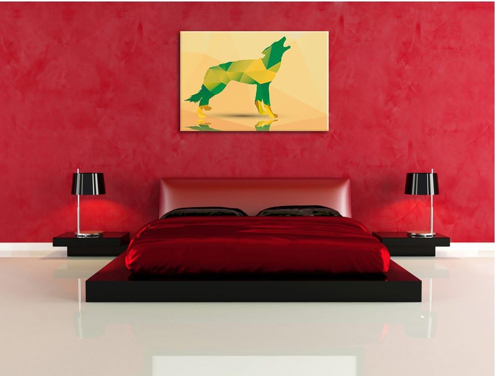 Pixxprint prächtiger Vector Wolf als Leinwandbild/Grösse: 100x70 cm/Wandbild/Kunstdruck/fertig bespa