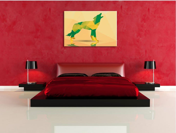 Pixxprint prächtiger Vector Wolf als Leinwandbild/Grösse: 100x70 cm/Wandbild/Kunstdruck/fertig bespa