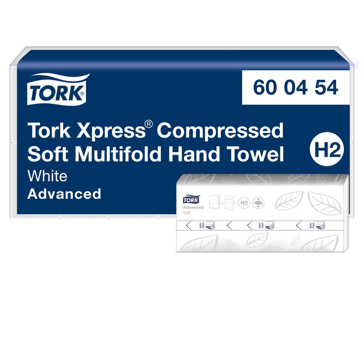 Tork Xpress komprimierte weiche Multifold-Papierhandtücher Weiss H2, Advanced, 2‑lagig, M‑Falz, saug