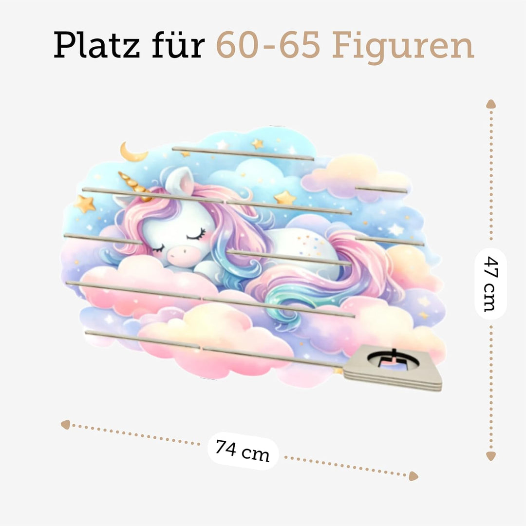 Farbklecks-Collection Musikboxregal Träum Süss Einhorn, Wandregal für mehr als 60 Hörfiguren, Masse