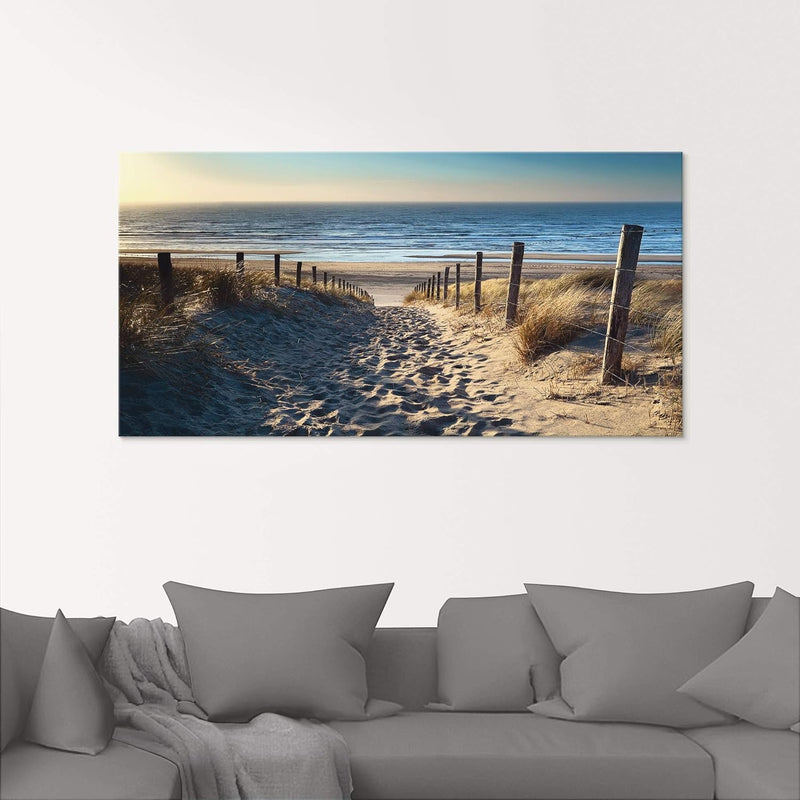 ARTland Glasbilder Wandbild Glas Bild einteilig 80x60 cm Querformat Strand Meer Küste Nordsee Natur