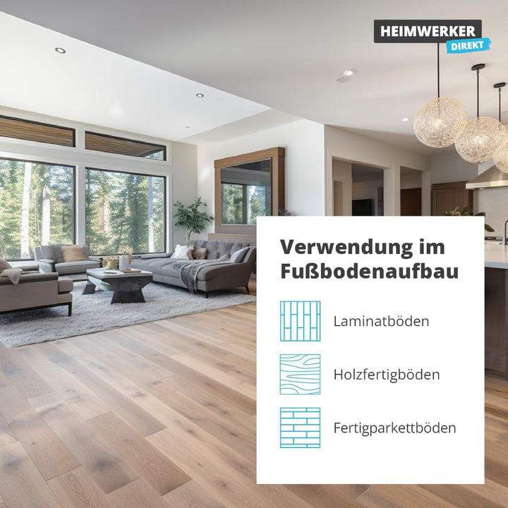 100 m² Alfa Trittschalldämmung PE Dämmunterlage Schallschutz für Laminat und Holzfertigböden 4, 4