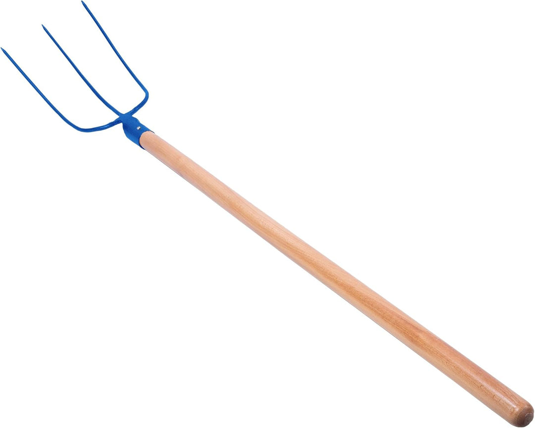 KADAX Heugabel aus Stahl, Gabel mit langem Stiel aus Holz, Forke, Gartenforke, Spatengabel, Grabegab