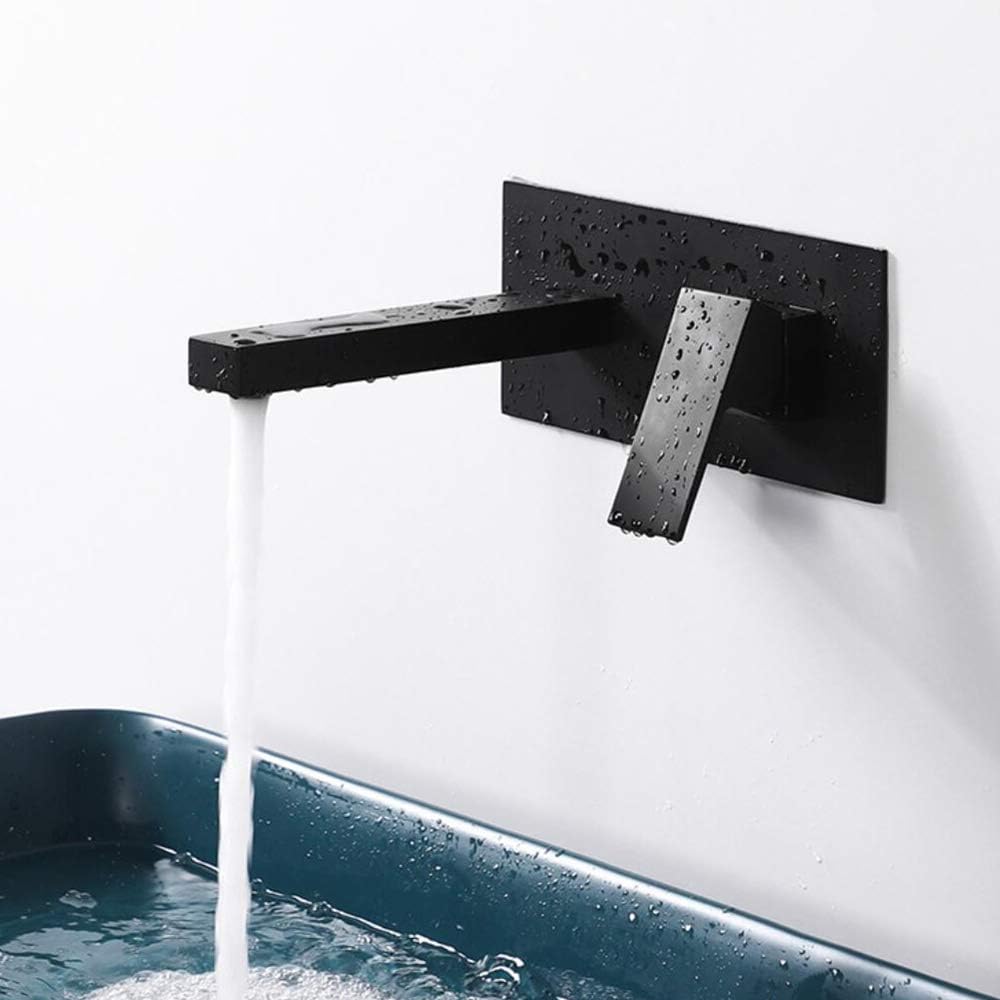 Waschtischarmatur Wasserfall Wandmontage Wasserhahn Wand Unterputz Einzigen Handgriff 2-Loch Badarma