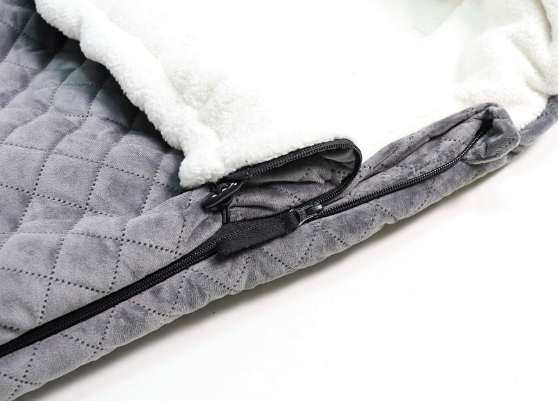 Kaiser 65673 X-LARGE VELVET HOODY, Kinderwagen Fusssack (grey), grey