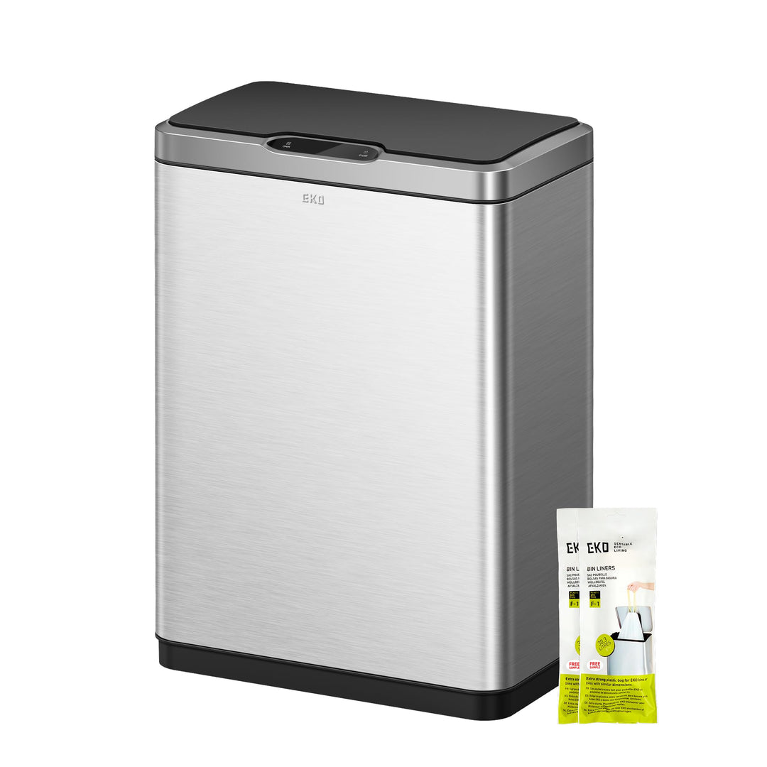 EKO Mirage Mülleimer mit Sensor, Mülleimer 2 Fächer 2 x 20L, Automatischer Küchenmülleimer, 2 Kunsts
