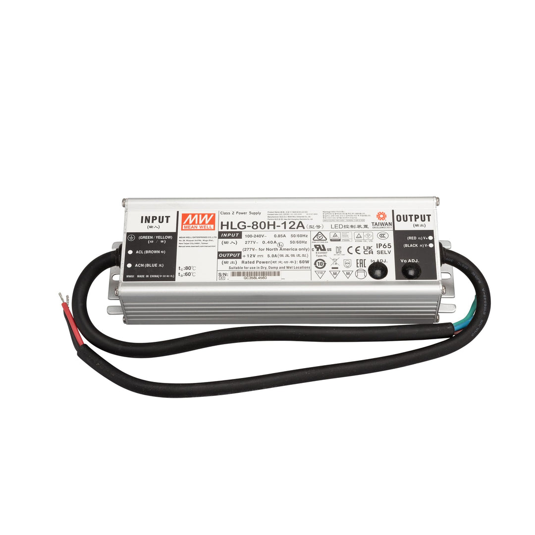 MEAN WELL HLG-80H-12A LED-Treiber, LED-Trafo Konstantspannung, Konstantstrom 60W 5A 12 V/DC PFC-Scha