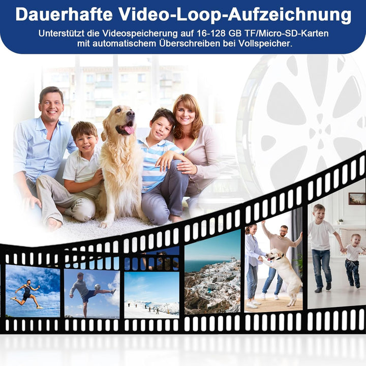 sakalaka Überwachungskamera HD 1080P Mini Kamera Videorekorder mit Bewegungserkennung und Loop-Aufze
