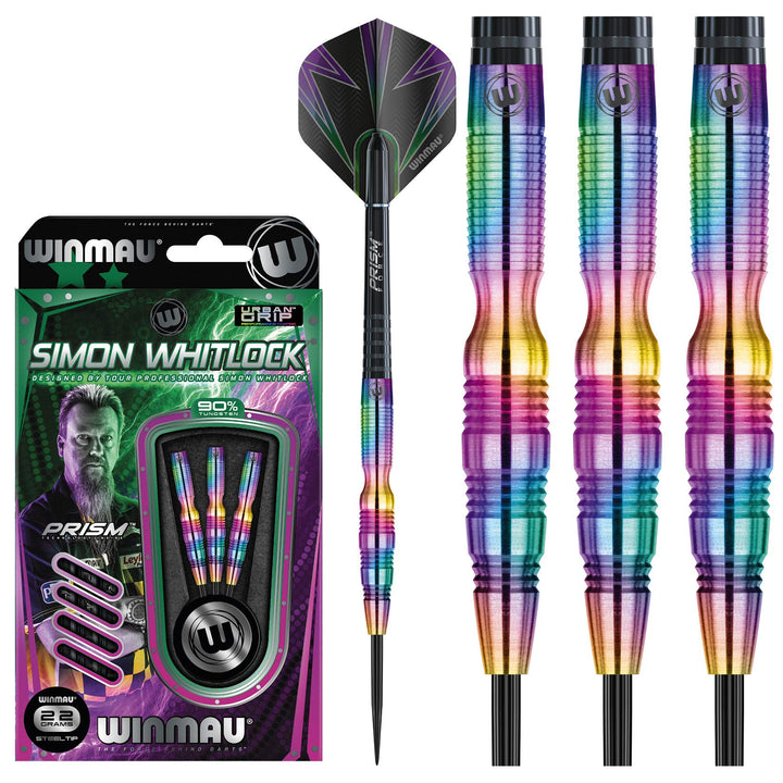 WINMAU Champions - Simon Whitlock 3: 22g Profi Wolfram Steeltip Dartpfeile Set mit Flights und Schäf