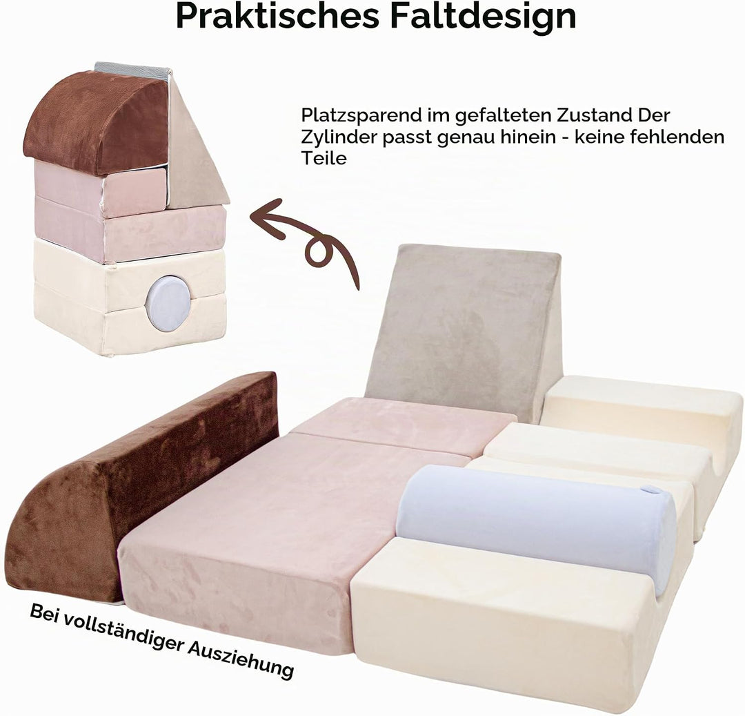 BanaSuper Schaumstoff Bausteine für Kinder, XXL Kletterblöcke Set Falten zu Spielmatte, Weiche Softb