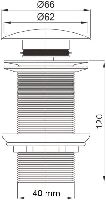 wohnfreuden Pop Up Ablauf-Ventil ohne Überlauf für Waschbecken & Waschtisch - Universal Ablaufgarnit